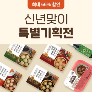 [신년맞이 특별 기획전] 육즙가득 만두 4종 한입스테이크 만능후딱 간장소스 최대 66% 할인